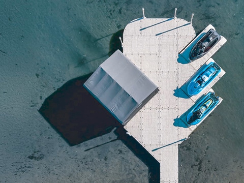 Floating Jet Ski Dock installed by Shoreman's Marine in Panama City Beach